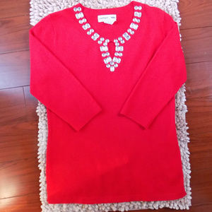 Red Jeweled Sweater